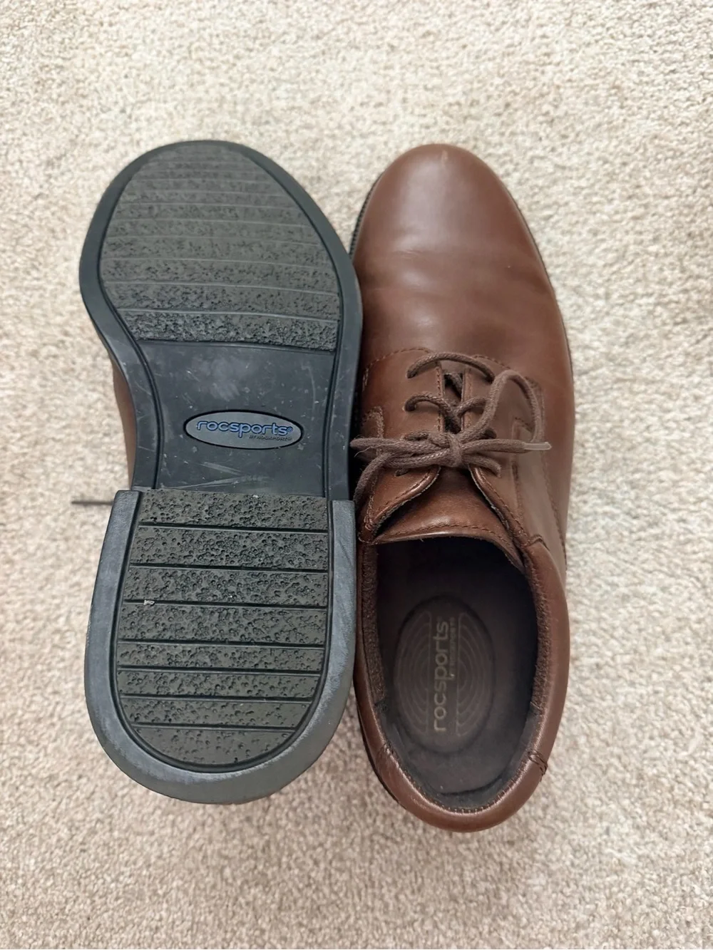 Rockport Men’s Brown Leather Lace Up Oxford Dress Shoes Size 9M